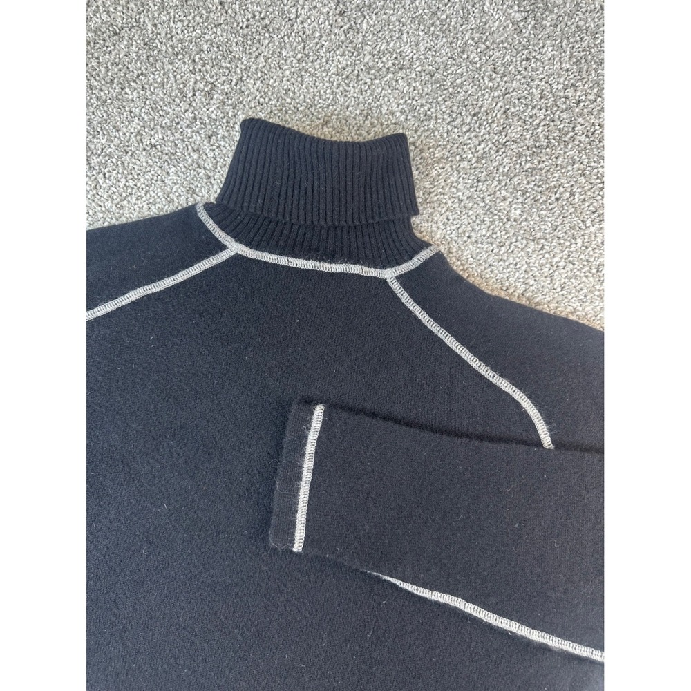 Autumn Cashmere Turtleneck Sweater Women Large Stitch Cashmere Lagenlook Boxy
